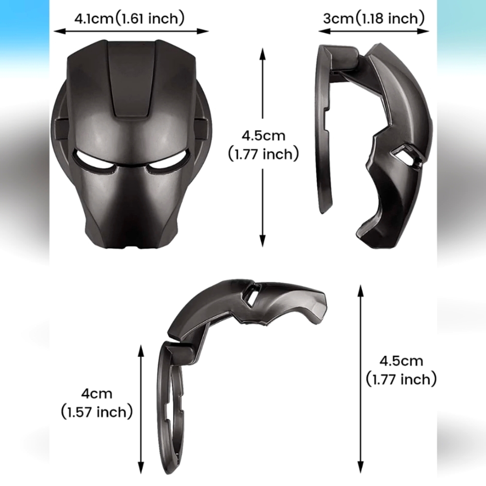All Black Ironman Helmet Car Push Start Button Cover